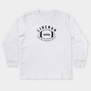 lineman serving pancakes daily american football player funny saying Kids Long Sleeve T-Shirt